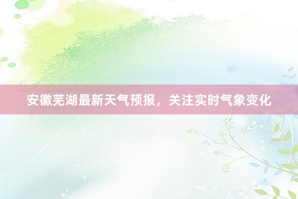 安徽芜湖最新天气预报，关注实时气象变化